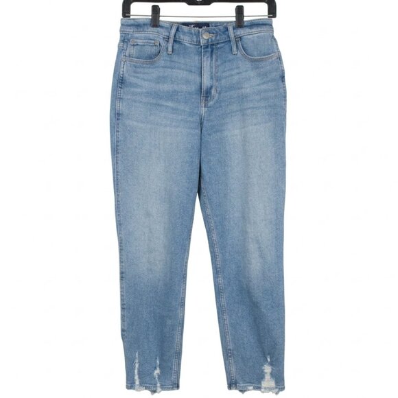 Hollister Denim - Hollister Womens High Rise Mom Jeans Size 5r 27x27 Blue Denim Distressed